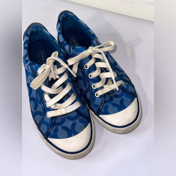 Coach Denim Classic Signature Sneakers Size 6.5B - Picture 1 of 7